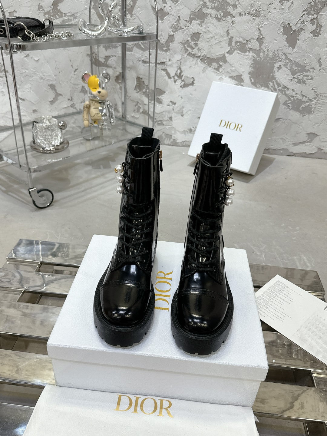 CD D-Strike Ankle Boot In Black Glossy Cowhide  100587