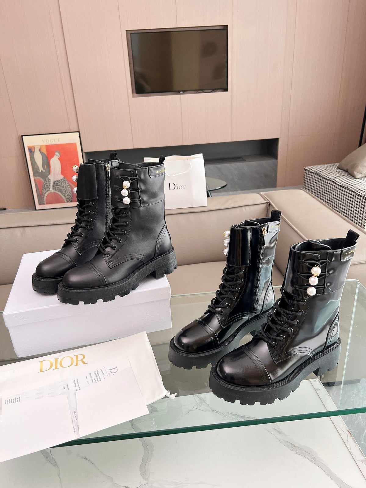 CD D-Strike Ankle Boot Plain Black Calfskin