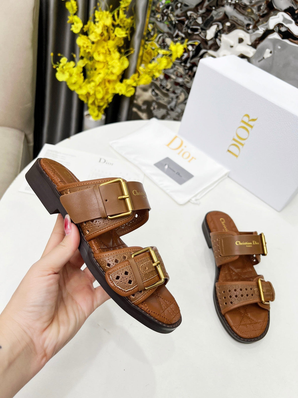 CD 25 Dad Sandal Mule Calfskin