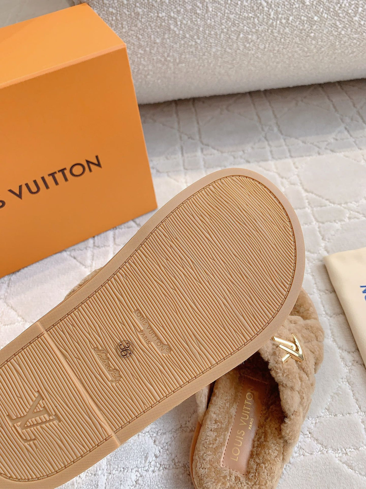 LV Bliss Comfort Mule Light Brown Wool