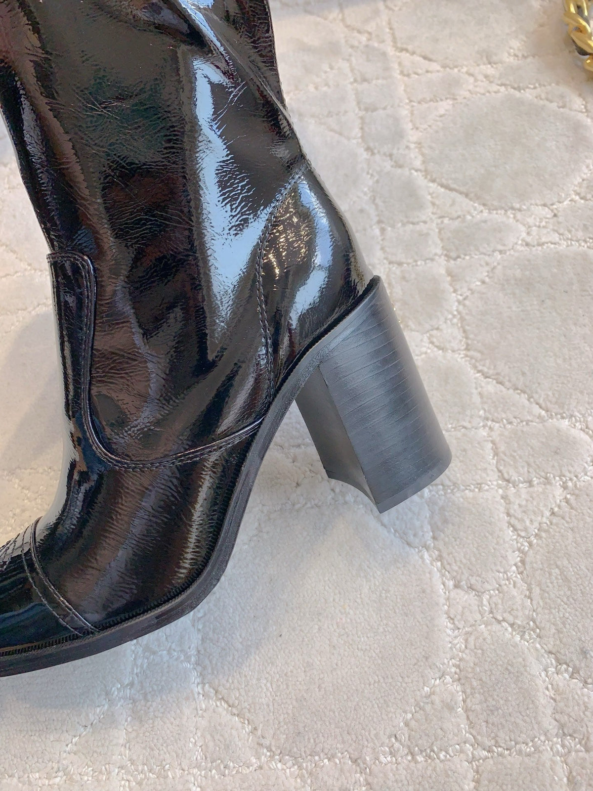 CC 25 Heeled Long Boot Black Patent Leather 516683
