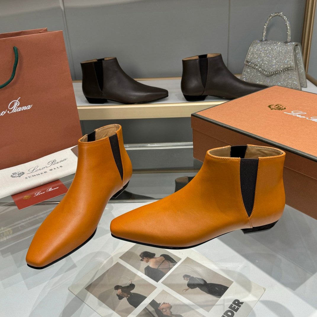 LP Sumire Ankle Boot In Brown Orange Nappa Calfskin 980106