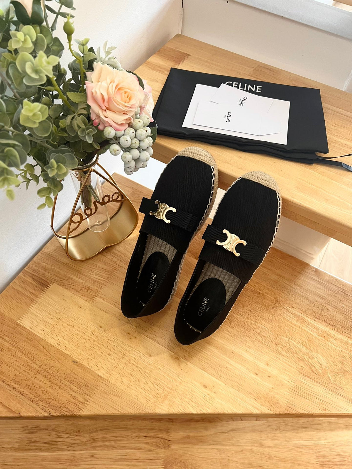 Celine 2026 Bow-Shaped Flat Loafers Canvas 807211