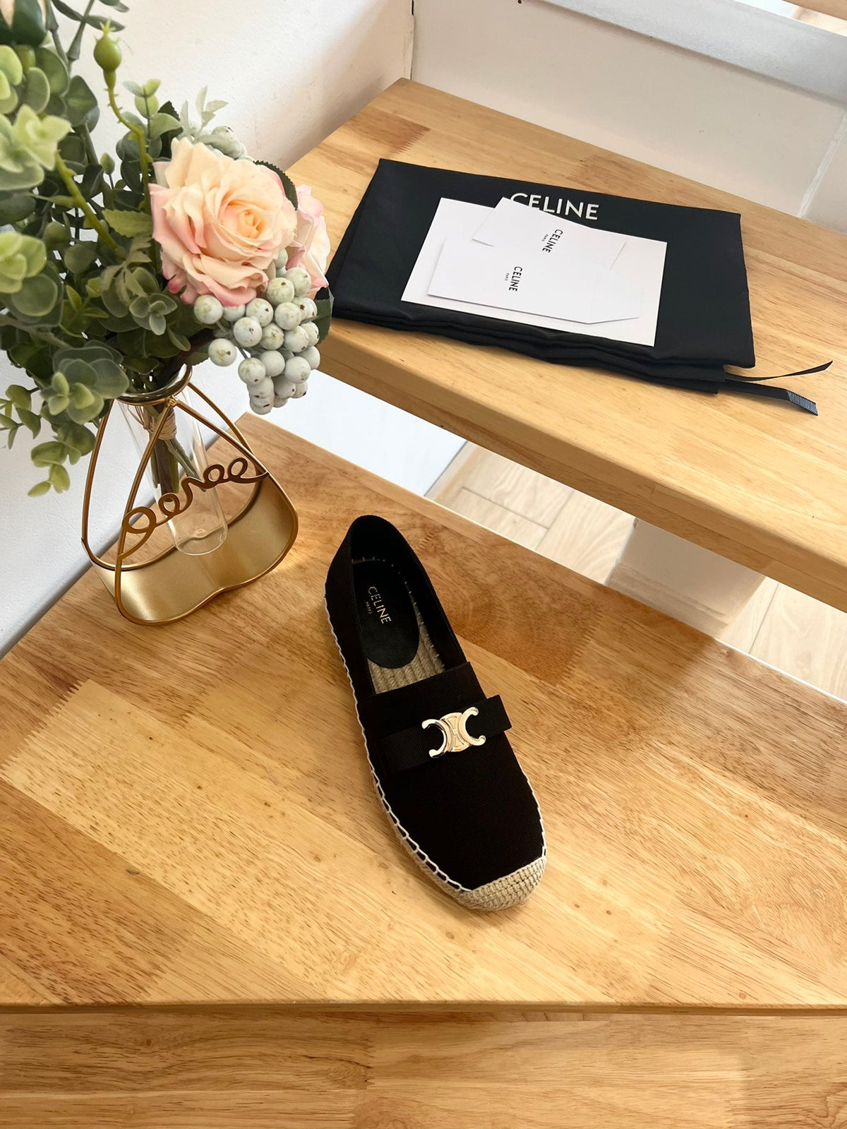 Celine 2026 Bow-Shaped Flat Loafers Canvas 807211