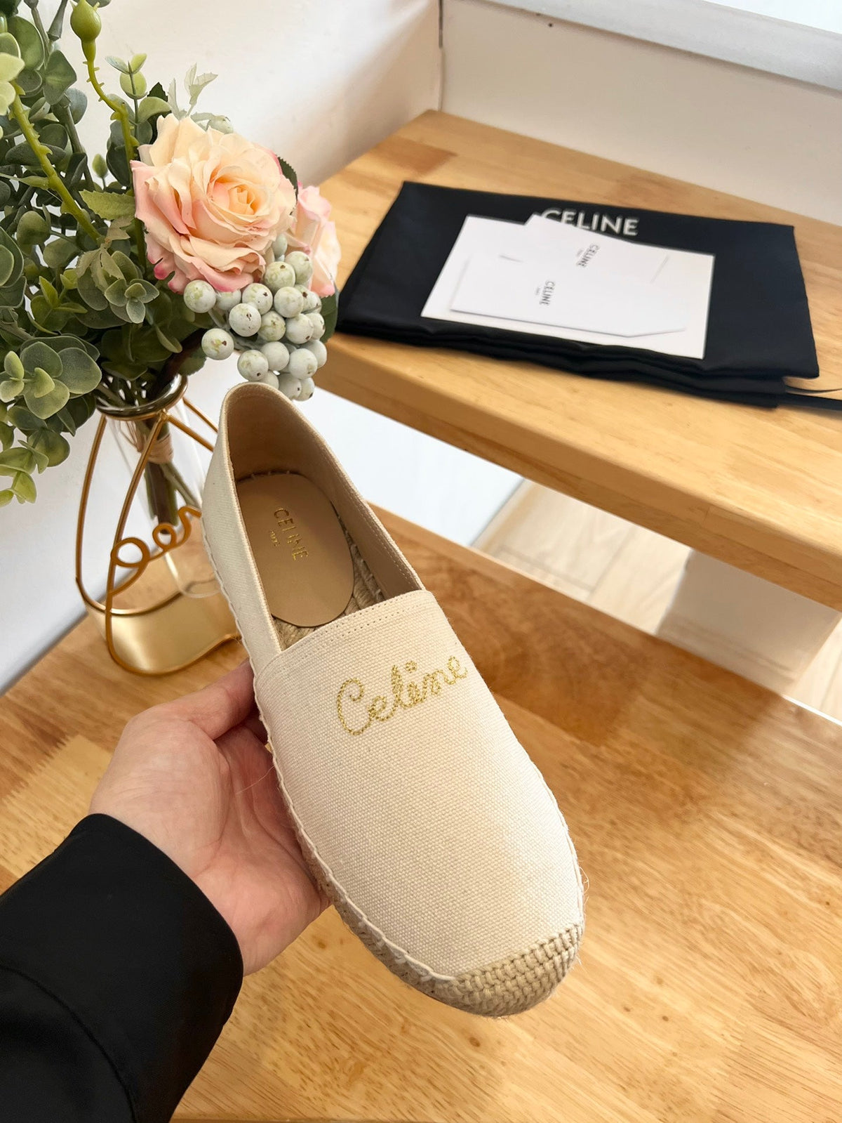Celine 2026 Taillat Flat Loafers Canvas 807217