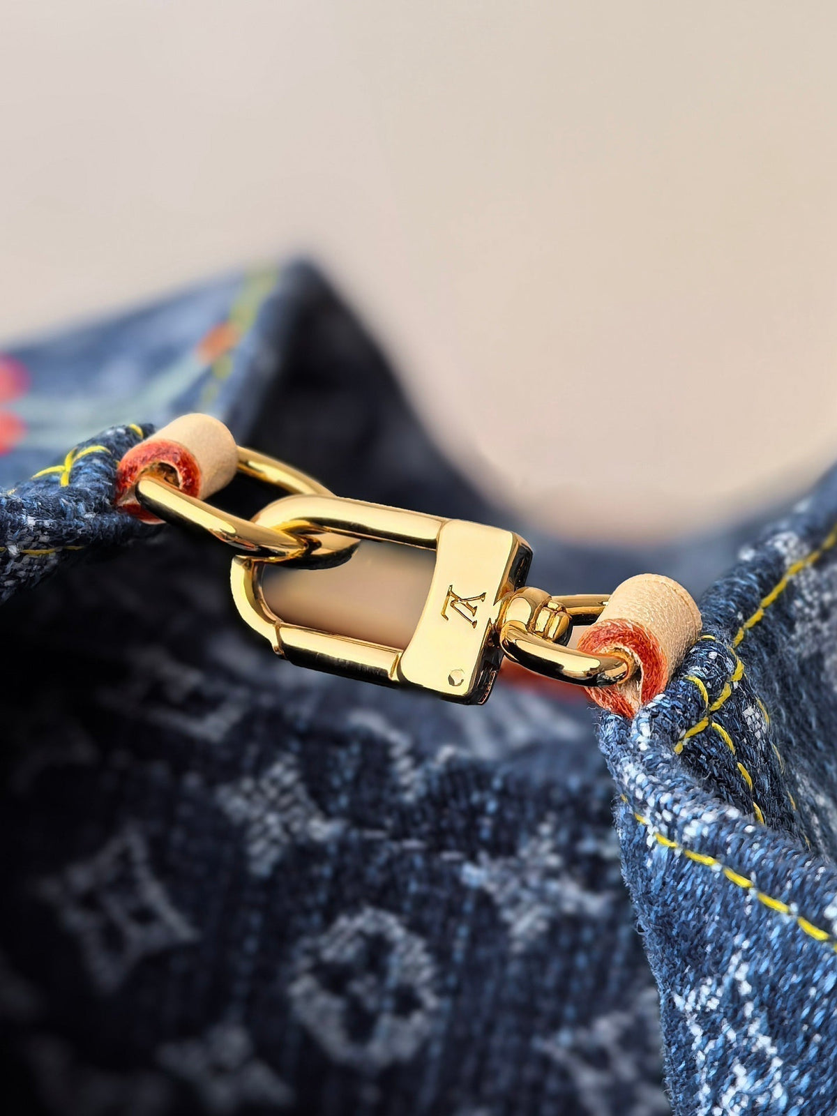 LV X TM VENICE NM Backpack Blue Cherry Denim Cowhide 256276