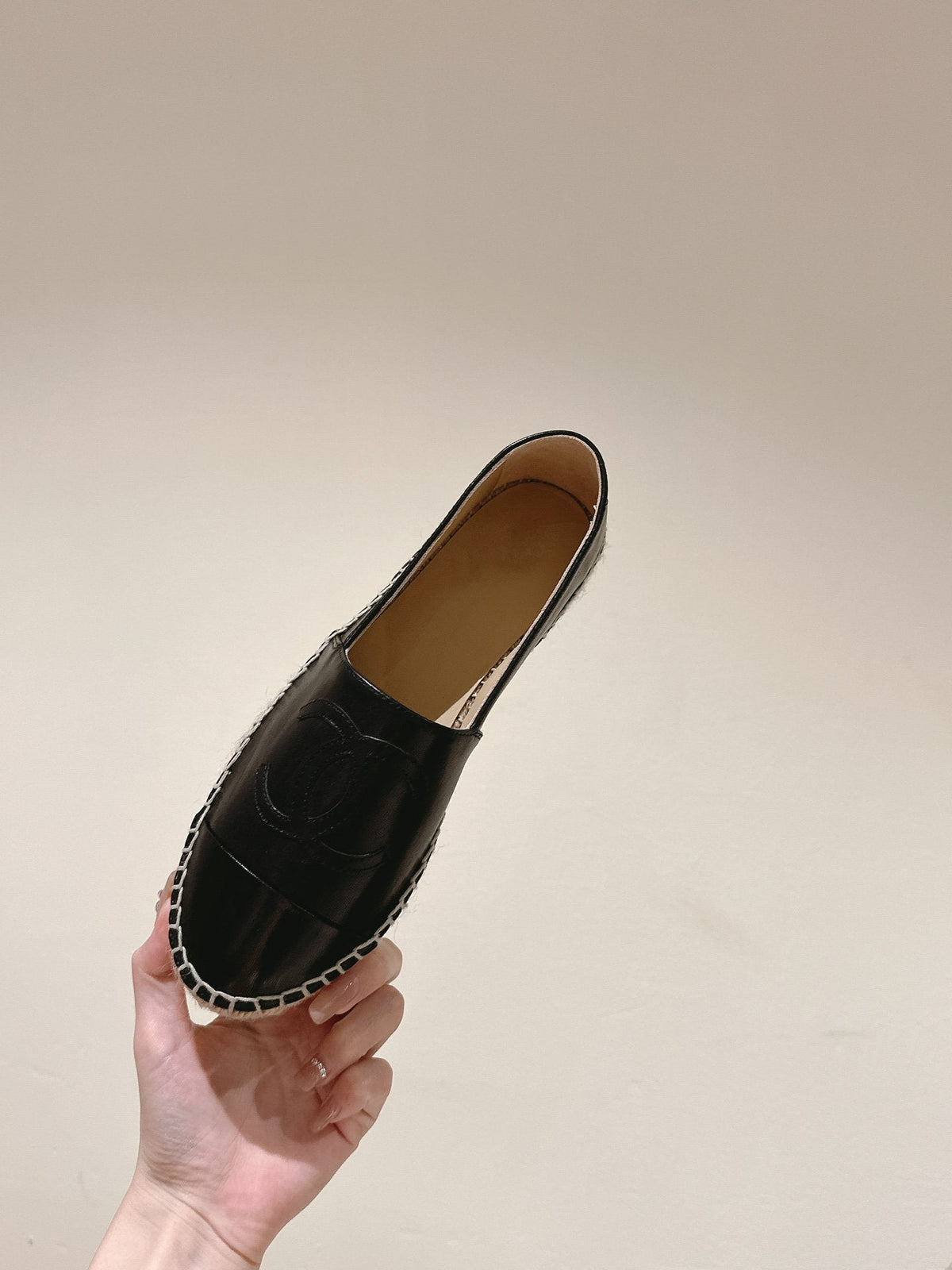 espadrilles all black calfskin