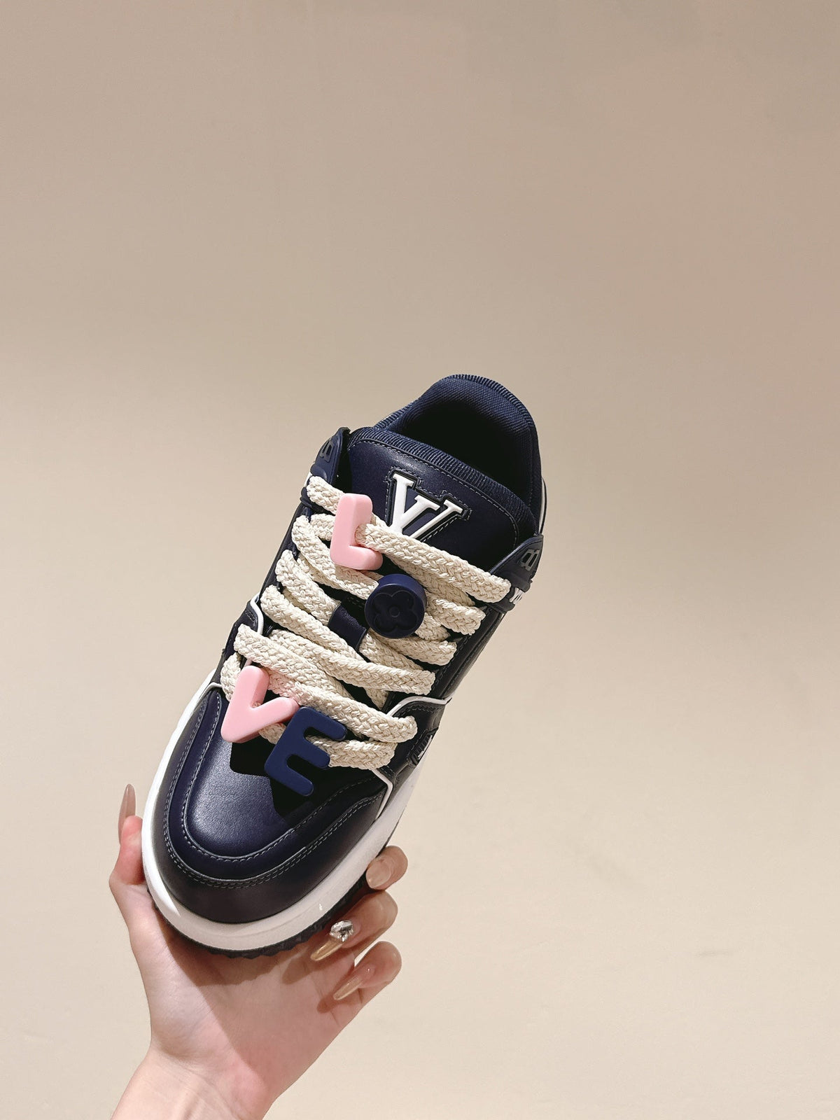 LV Trainer Maxi Sneaker Blue Charcoal Lambskin
