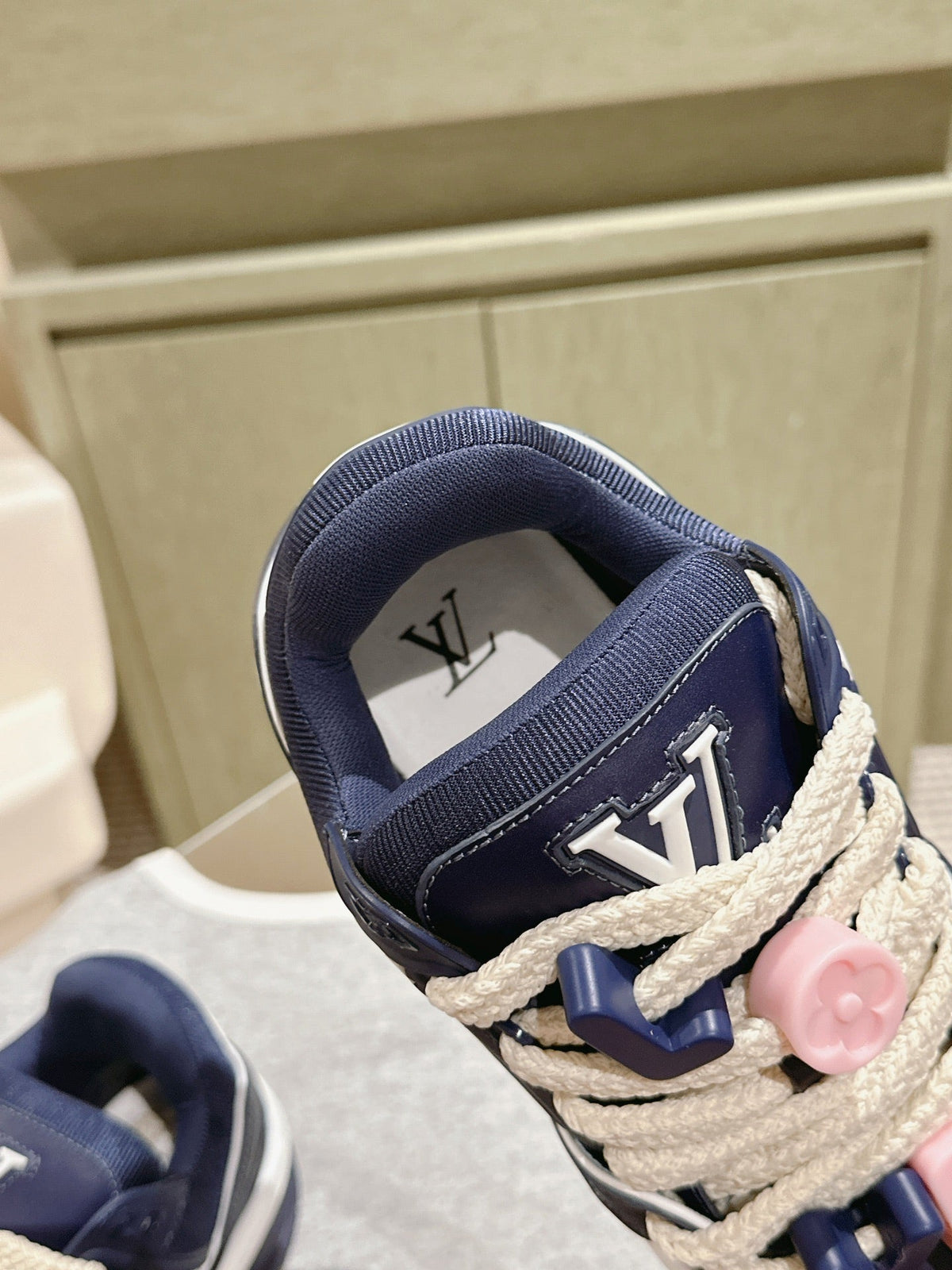 LV Trainer Maxi Sneaker Blue Charcoal Lambskin