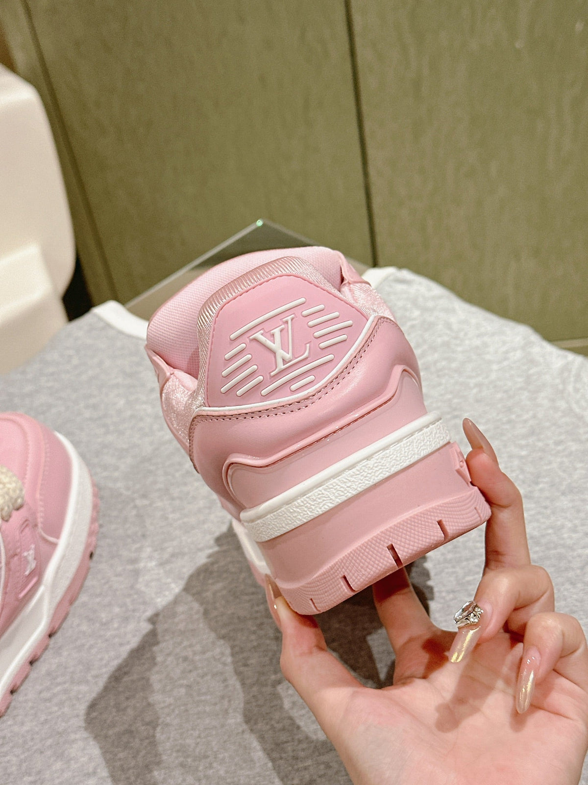 LV Trainer Maxi Sneaker Pink Pastel Lambskin