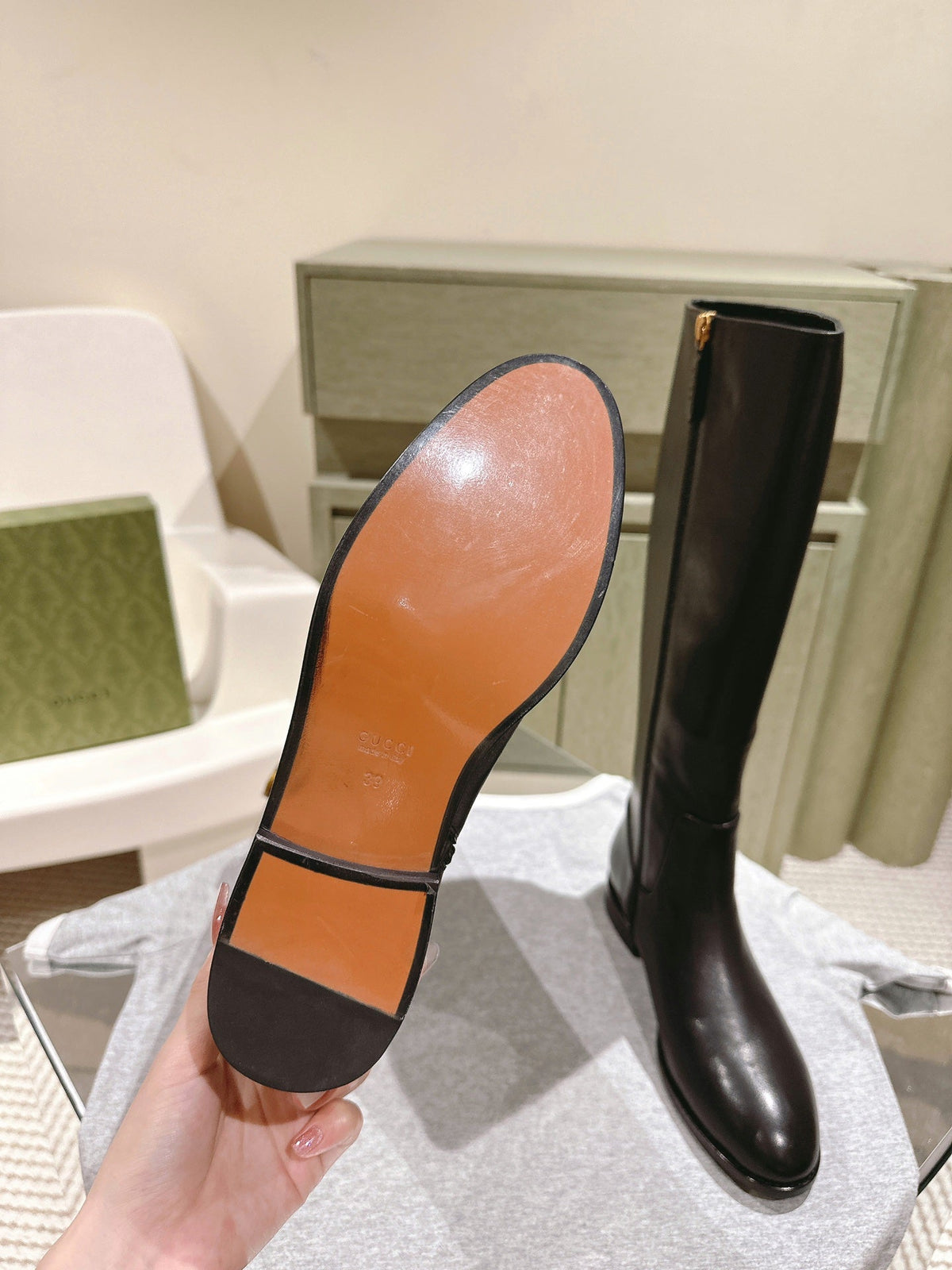 Gucci Boots Black Sheepskin 484873