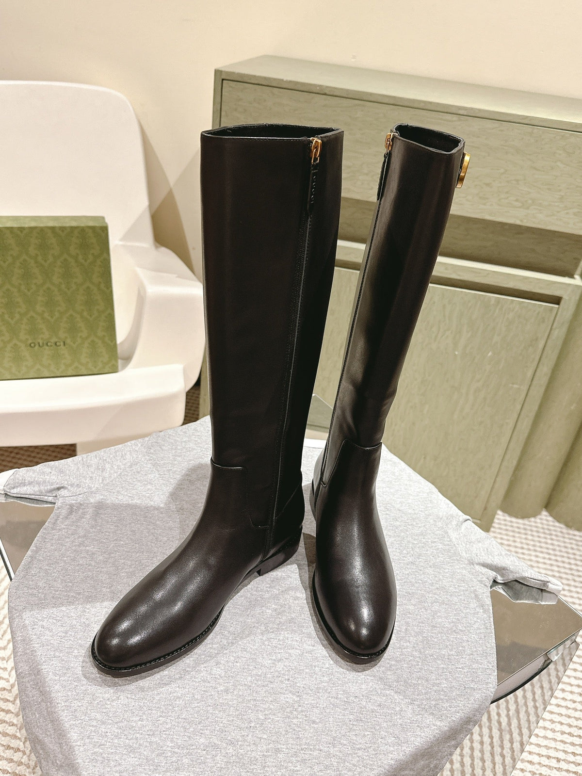 Gucci Boots Black Sheepskin 484873