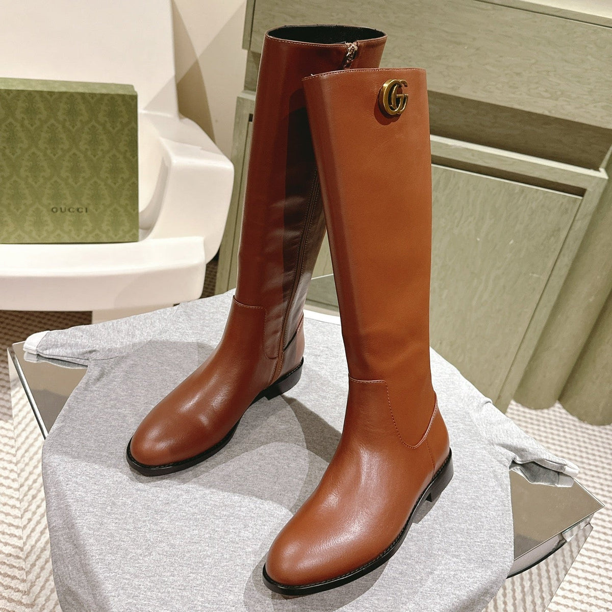 Gucci Boots Brown Sheepskin 484874