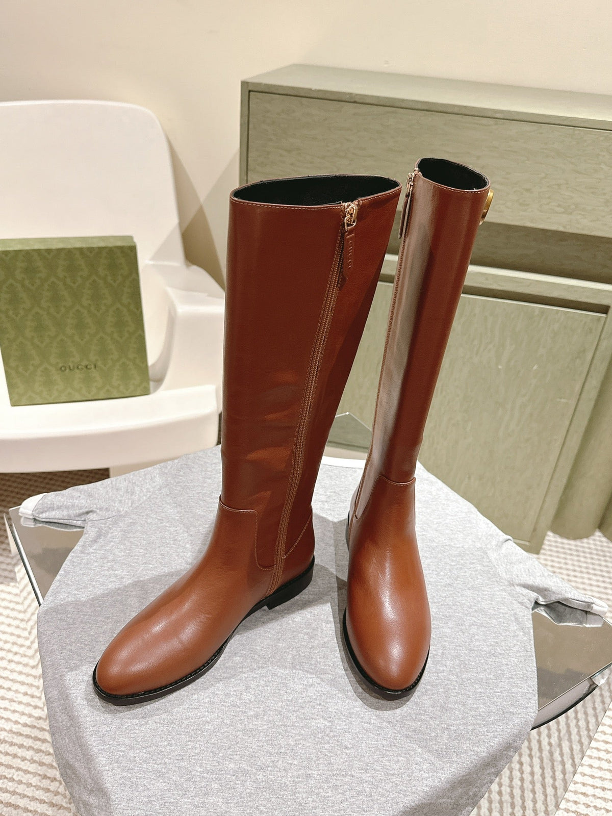 Gucci Boots Brown Sheepskin 484874