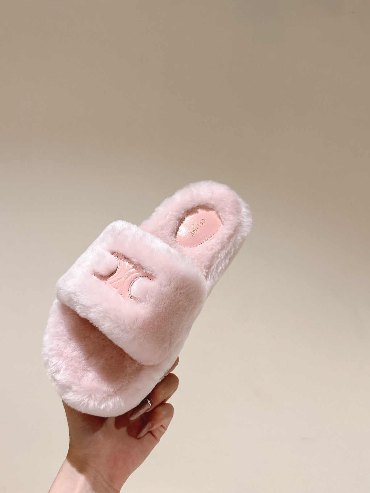 Celine 2026 Thick-Soled Sandals Furry 654868