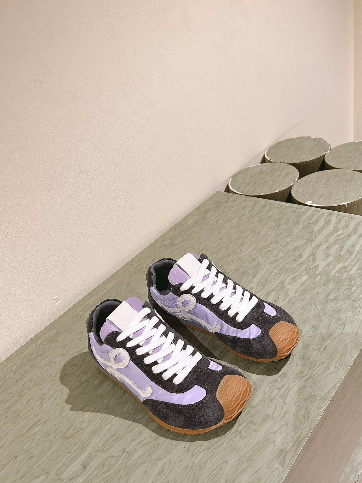 Loewe 2025 Ballet Runner 2.0 Sneaker Black Purple Suede 556039