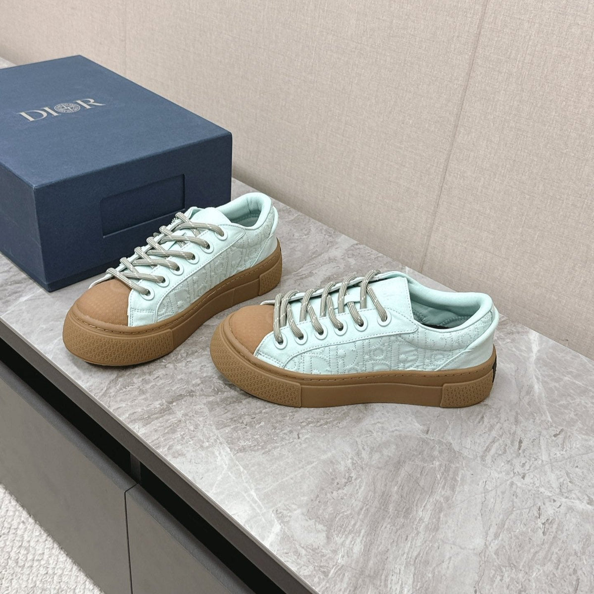 CD And Stone Island B33 Sneaker â€“ Limited And Numbered Edition Light Jade Green Canvas