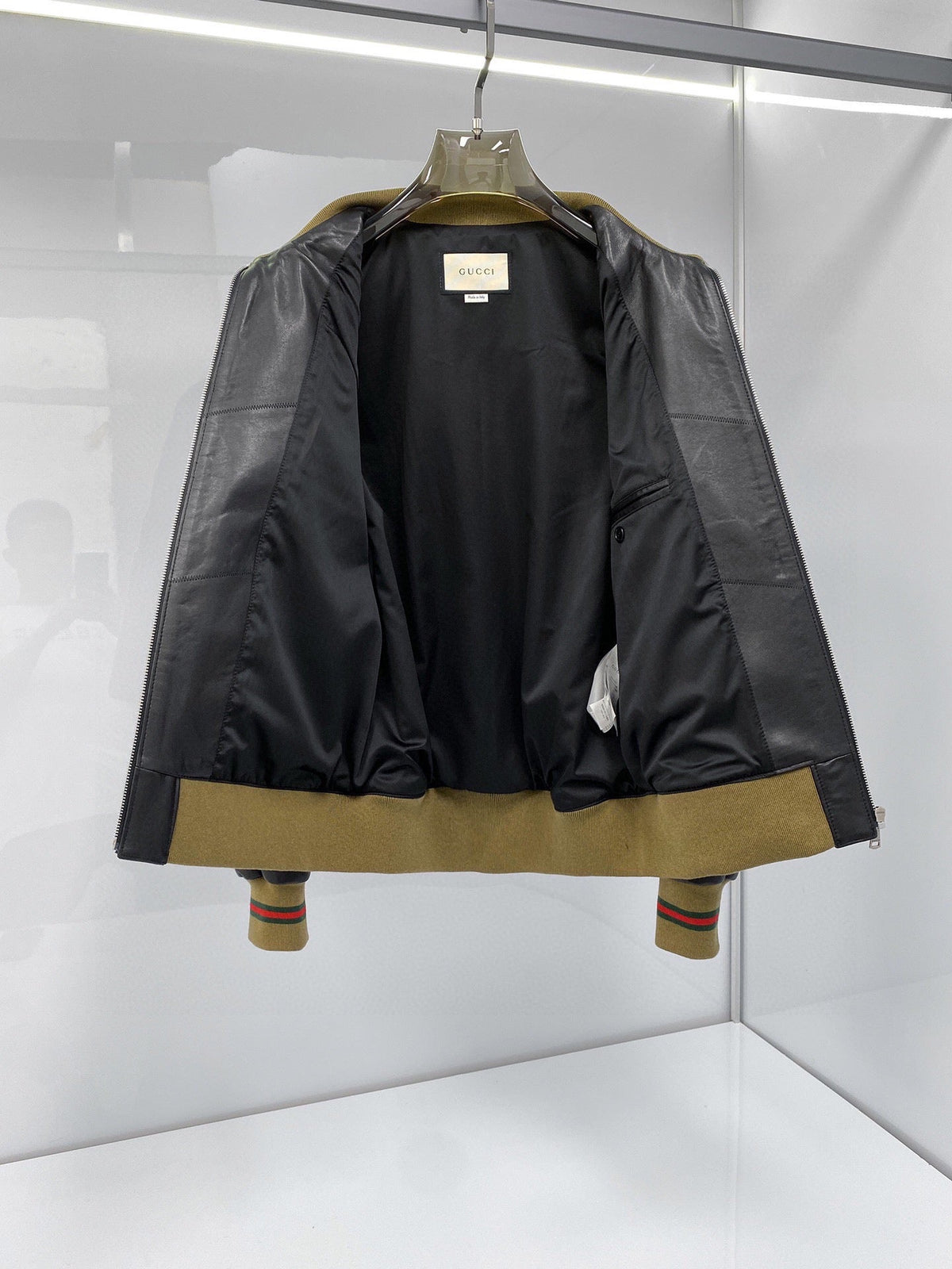 Gucci Jacket Black Lambskin 298820