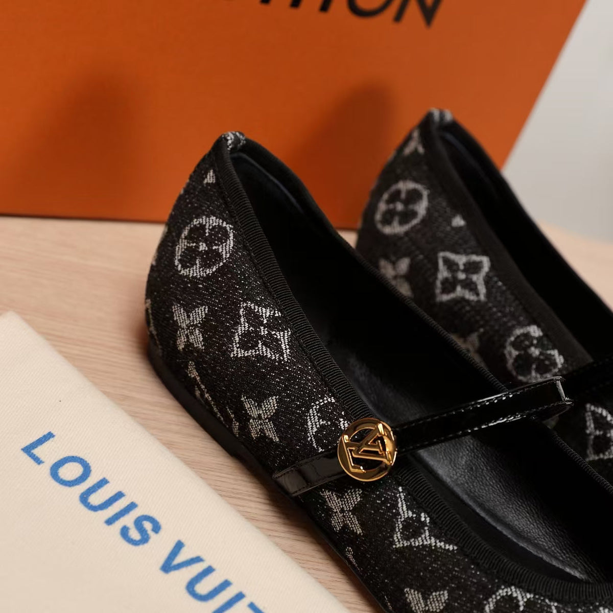 LV 25C Romy Flat Black Monogram Denim Fabric 218303