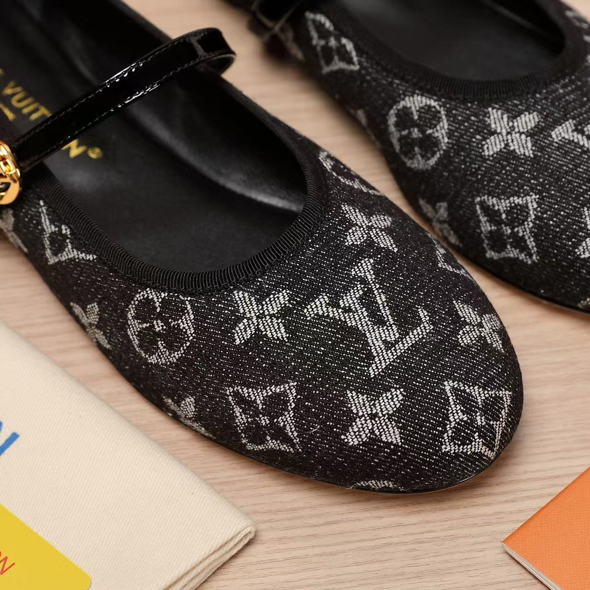 LV 25C Romy Flat Black Monogram Denim Fabric 218303