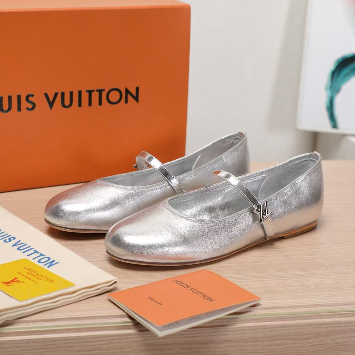 LV Romy Flat Silver Color Metallic Lambskin 218323