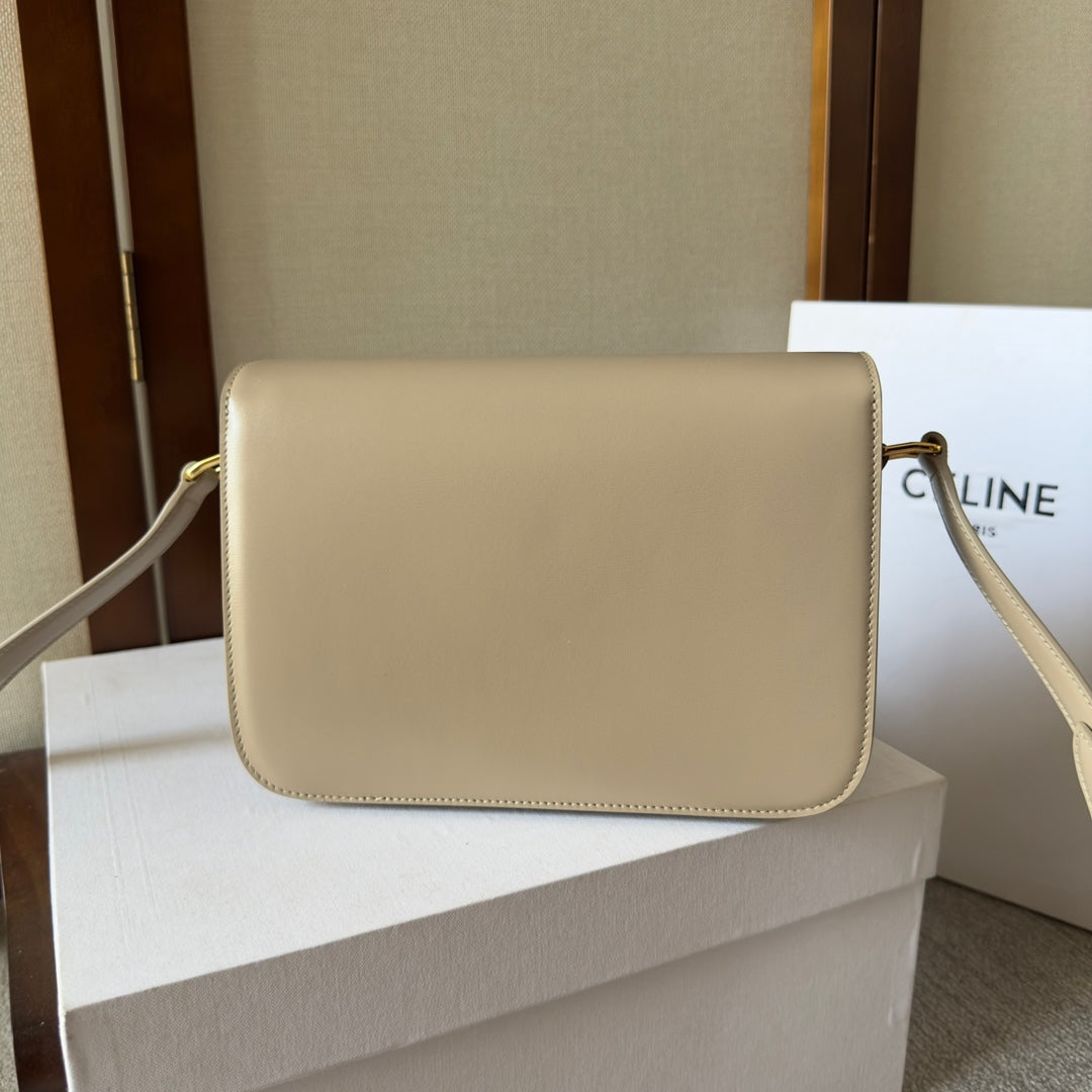 classique triomphe 22 beige calfskin gold hardware