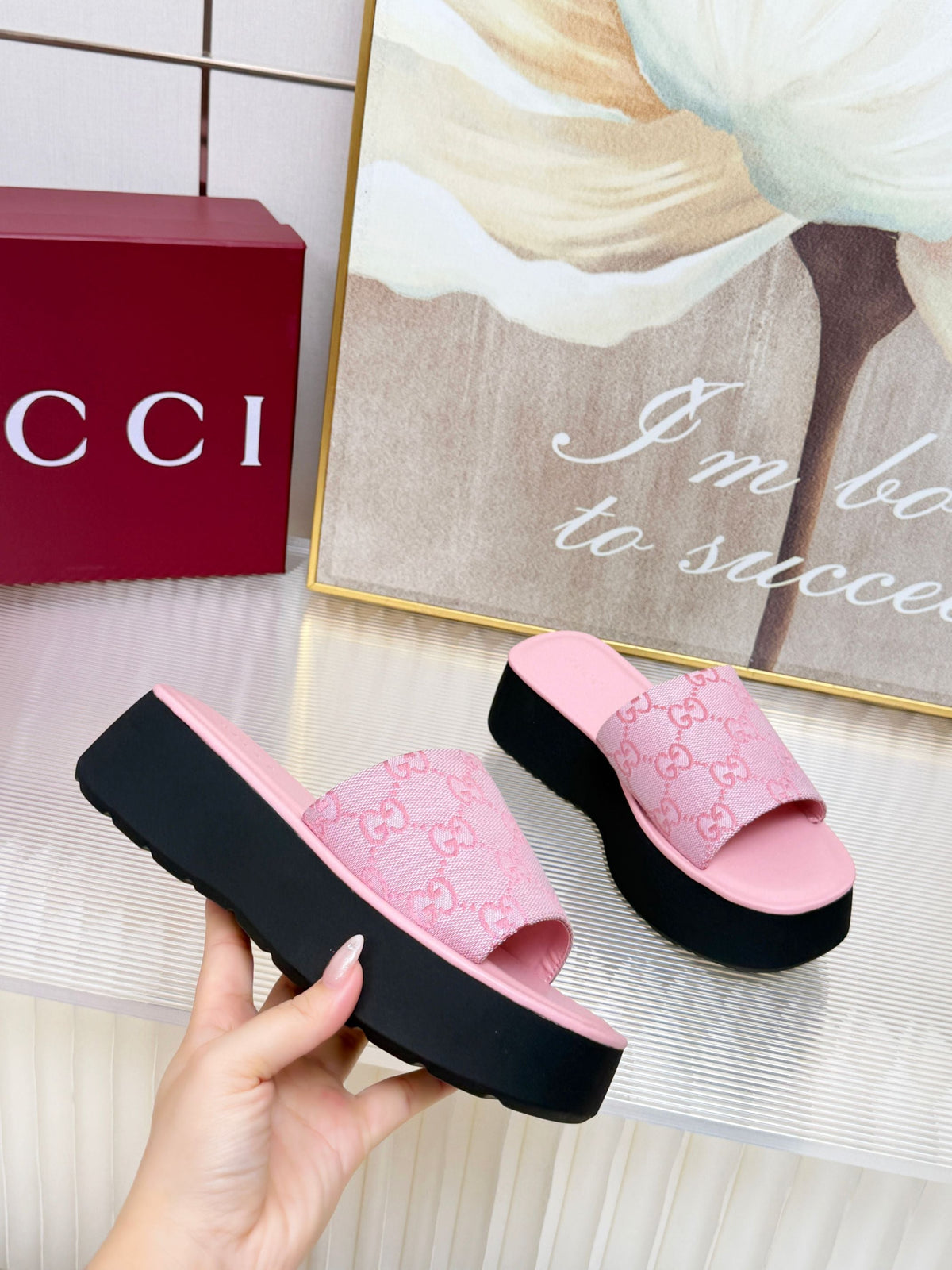 Gucci 2026 Platform Sandals Canvas 987007