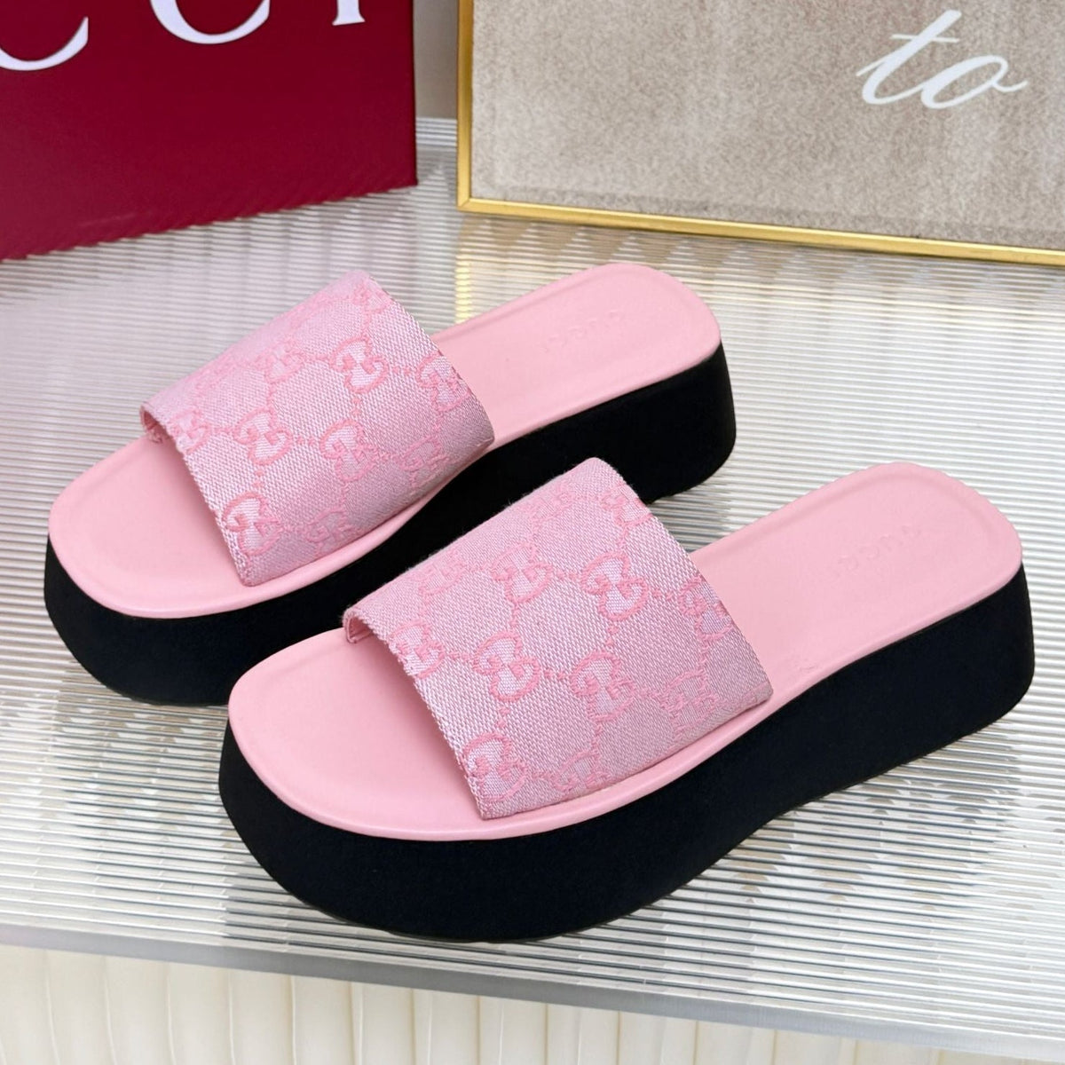Gucci 2026 Platform Sandals Canvas 987007