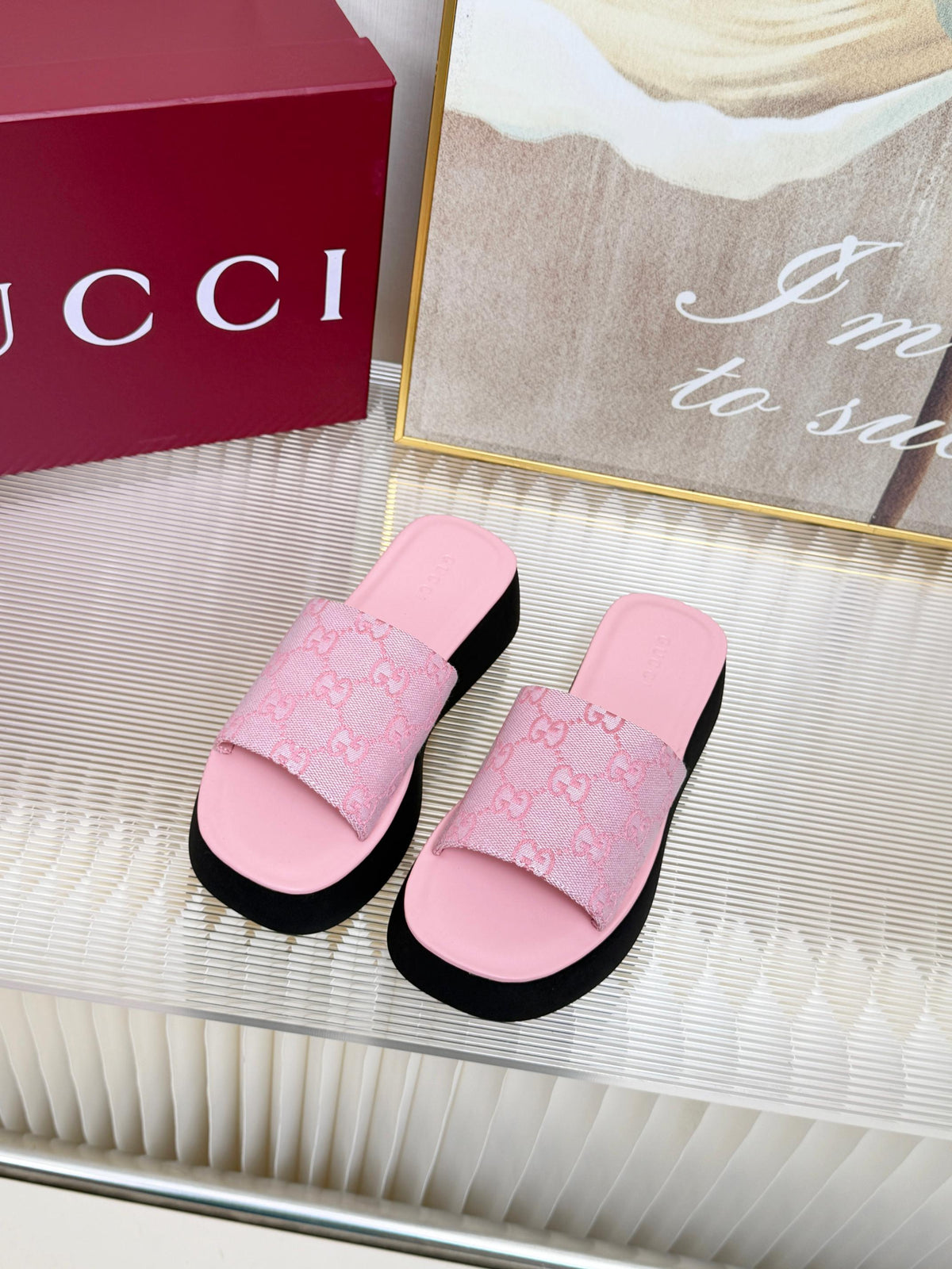 Gucci 2026 Platform Sandals Canvas 987007
