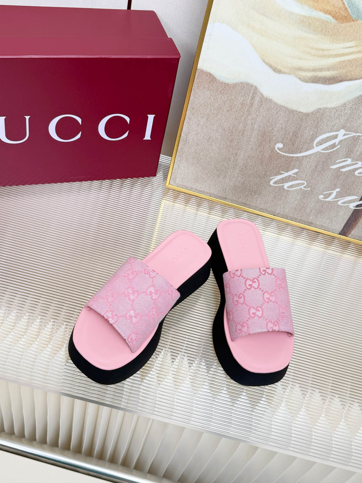Gucci 2026 Platform Sandals Canvas 987007