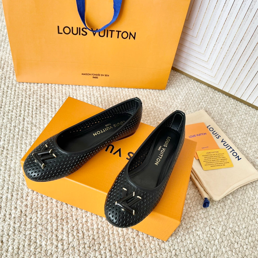 LV Shake Flat Ballerina Black Cowhide