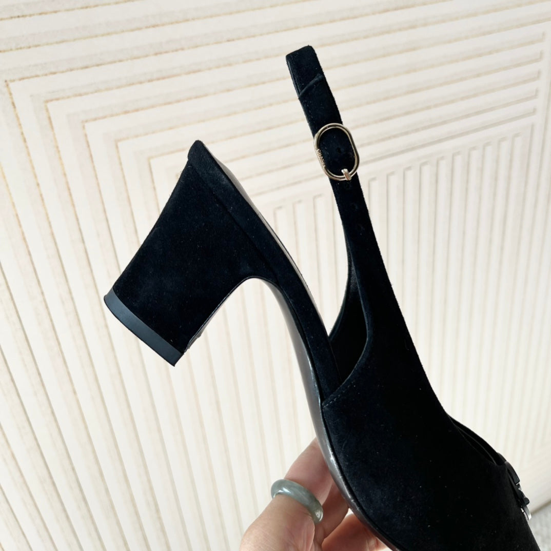 CC Slingback In Black Suede 151522