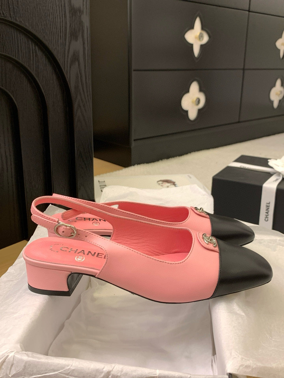 CC 25K Slingback Flat Calfskin