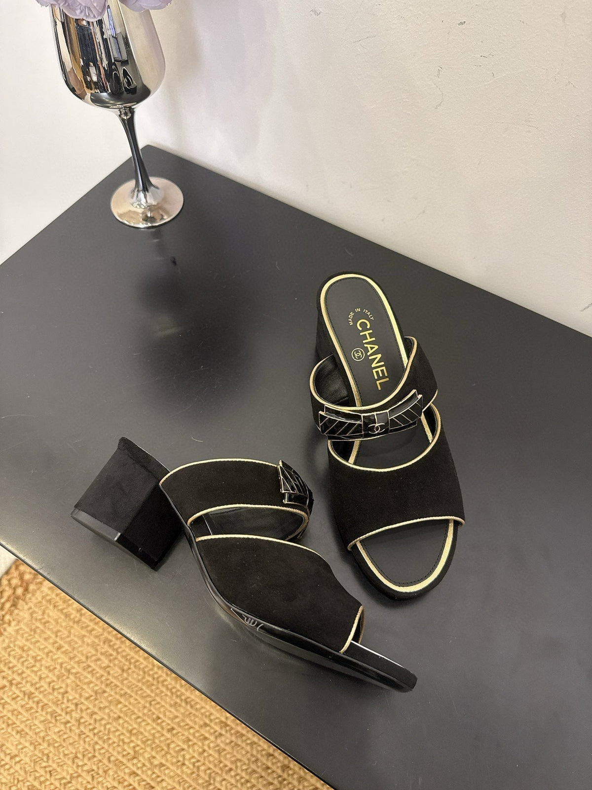 CC 25 Mule Black Calfskin 365809