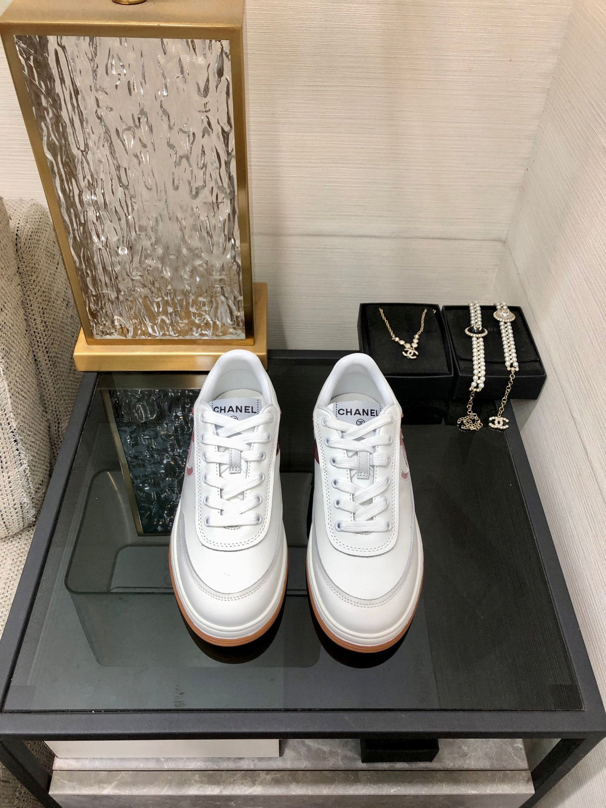 CC Sneaker Dark Red Mix Pink White Cowhide