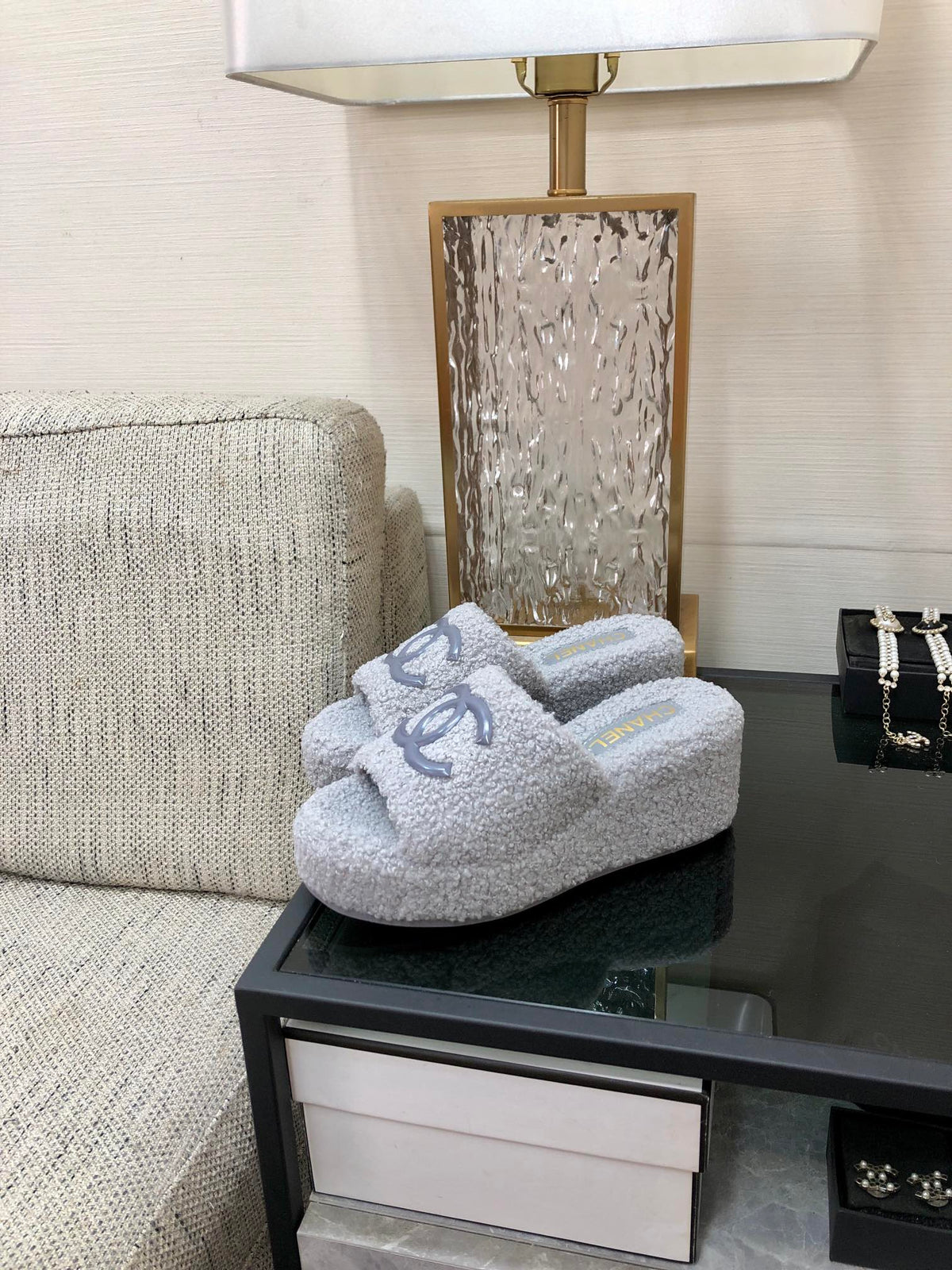 CC wedge Sandal Grey Wool