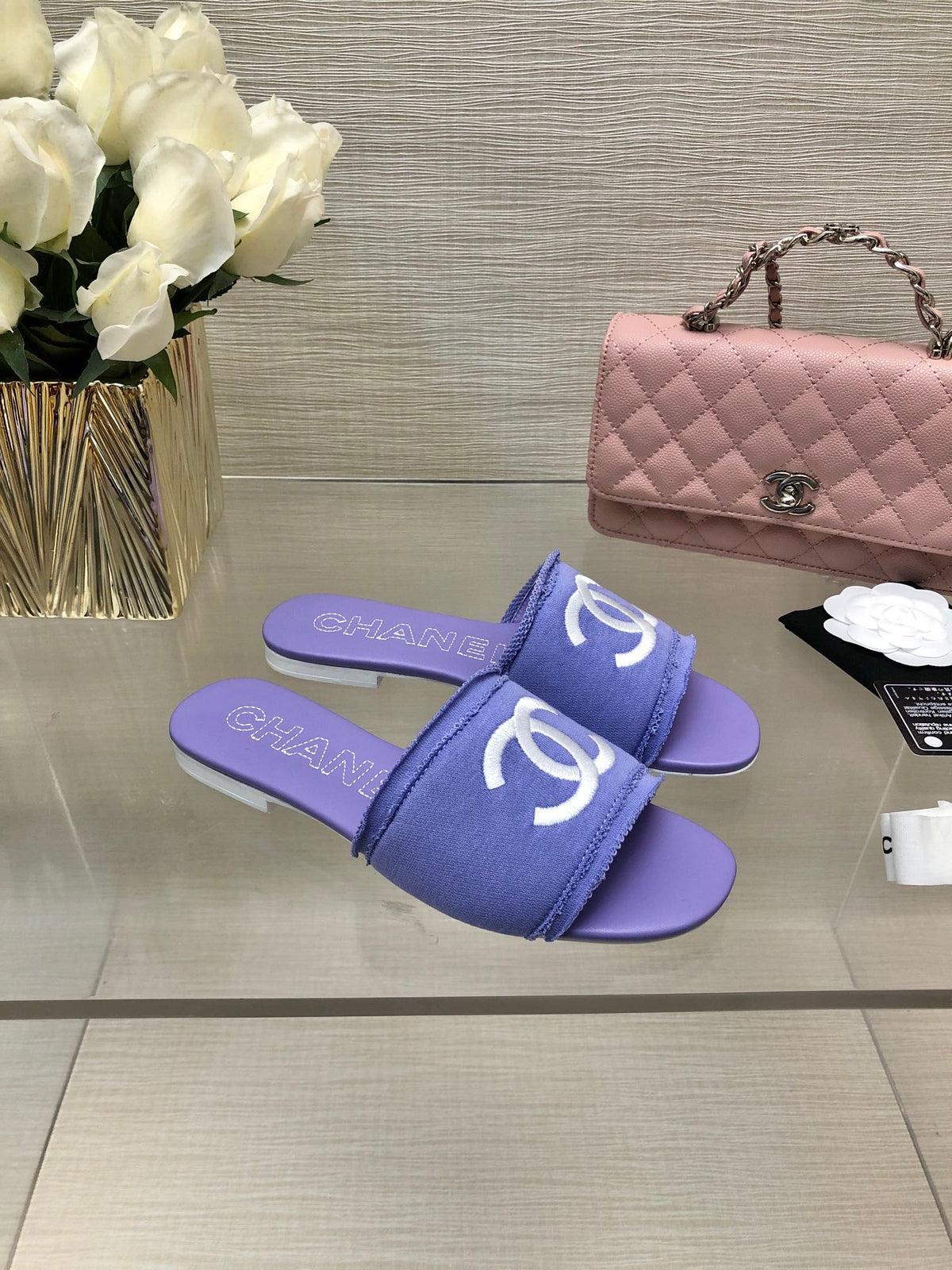 CC 25C Slippers Purple Fabric Material 212966