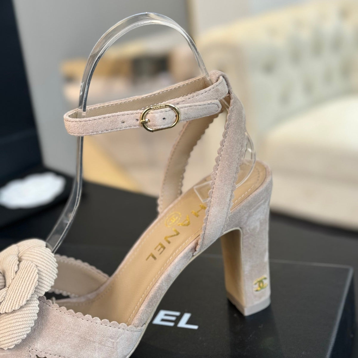 CC Sandals 80mm Beige Suede
