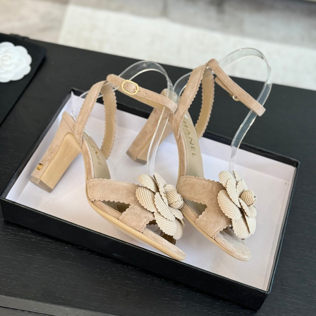 CC Sandals 80mm Beige Suede