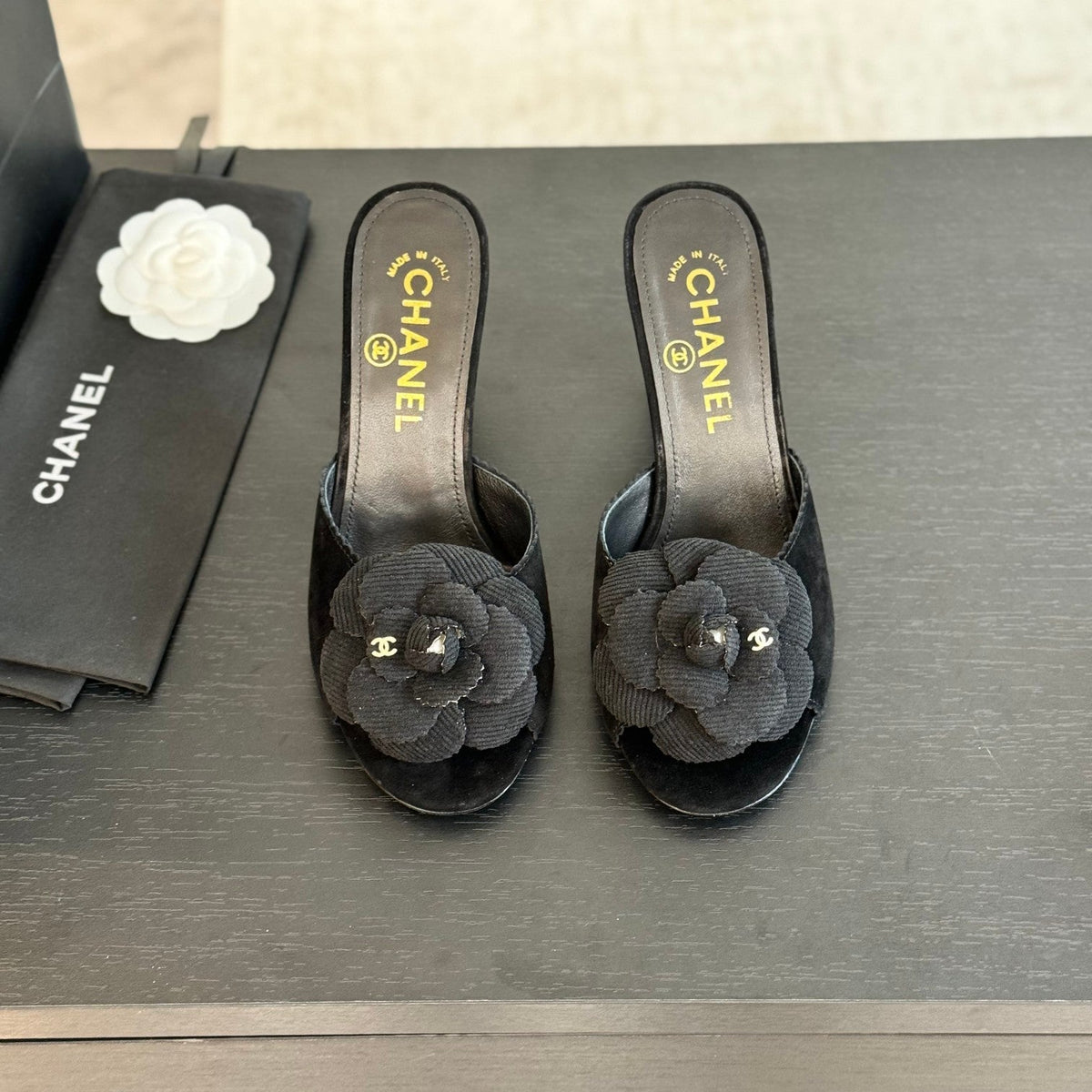 CC Mules 80mm Black Suede