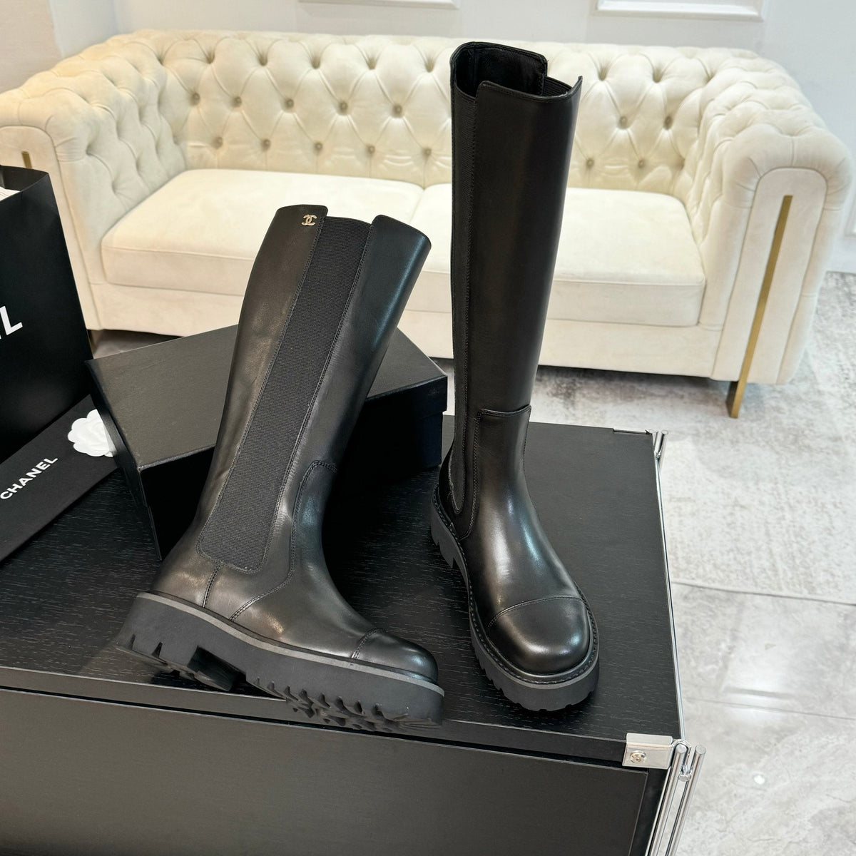CC Chelsea High Boots Black Cowhide