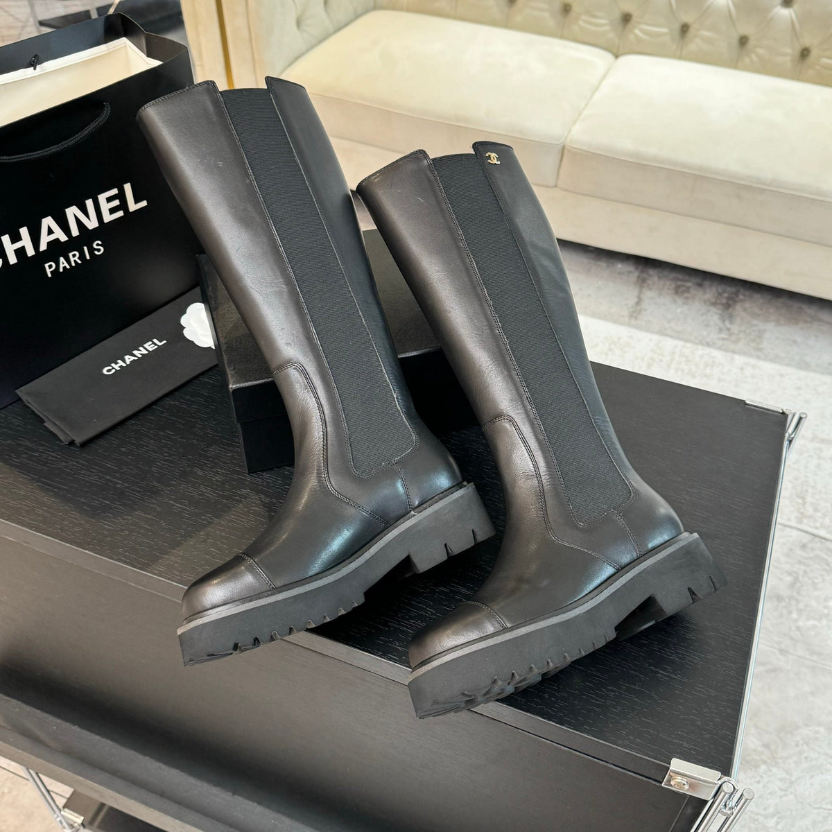 CC Chelsea High Boots Black Cowhide