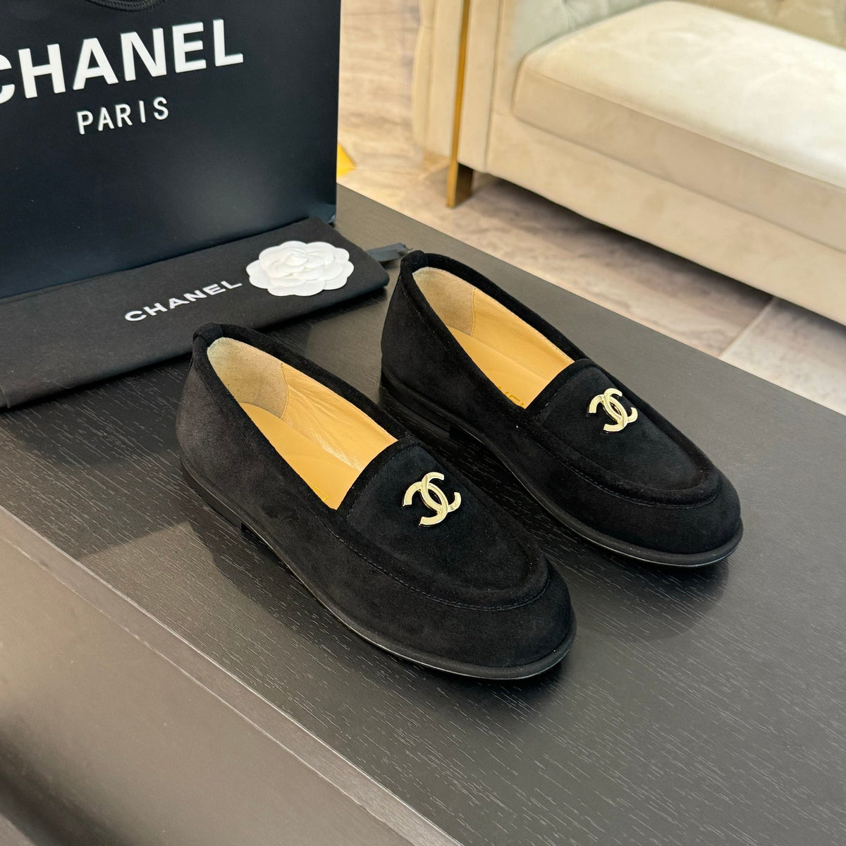 CC Moccasins Black Suede