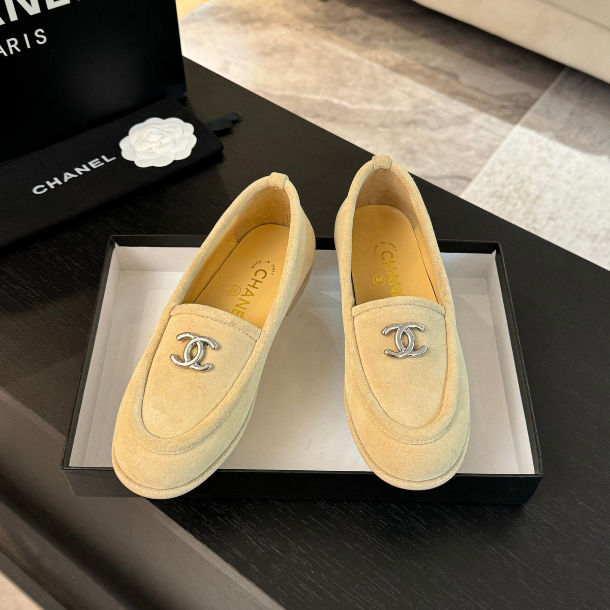 CC Moccasins Beige Suede