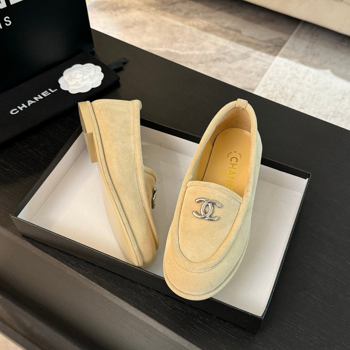 CC Moccasins Beige Suede