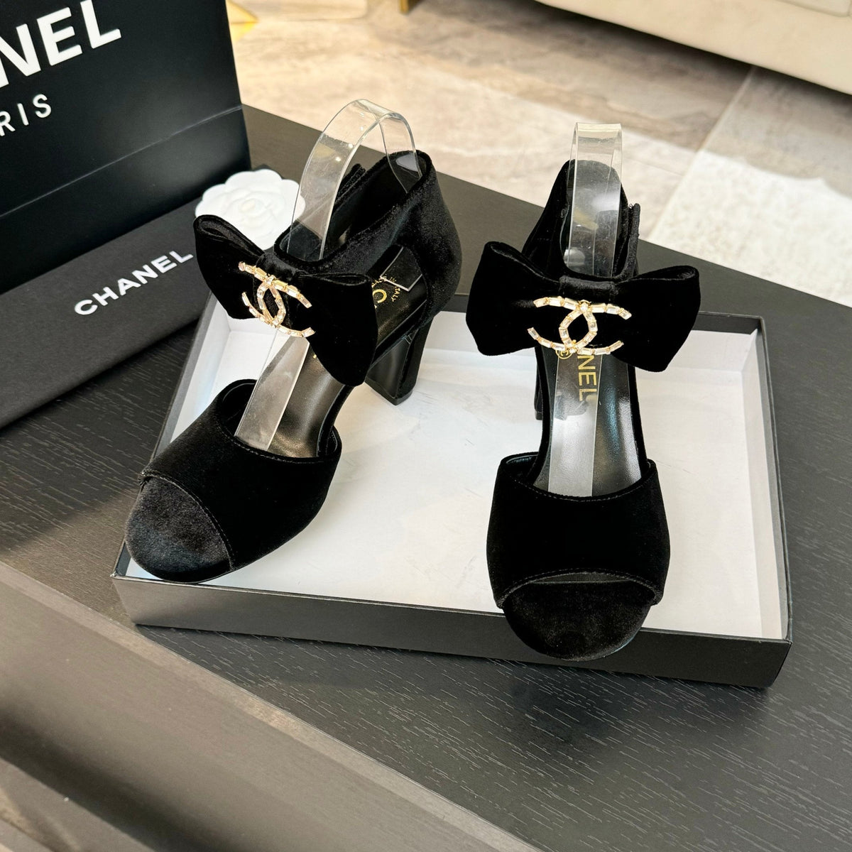 CC Sandals Black Velvet
