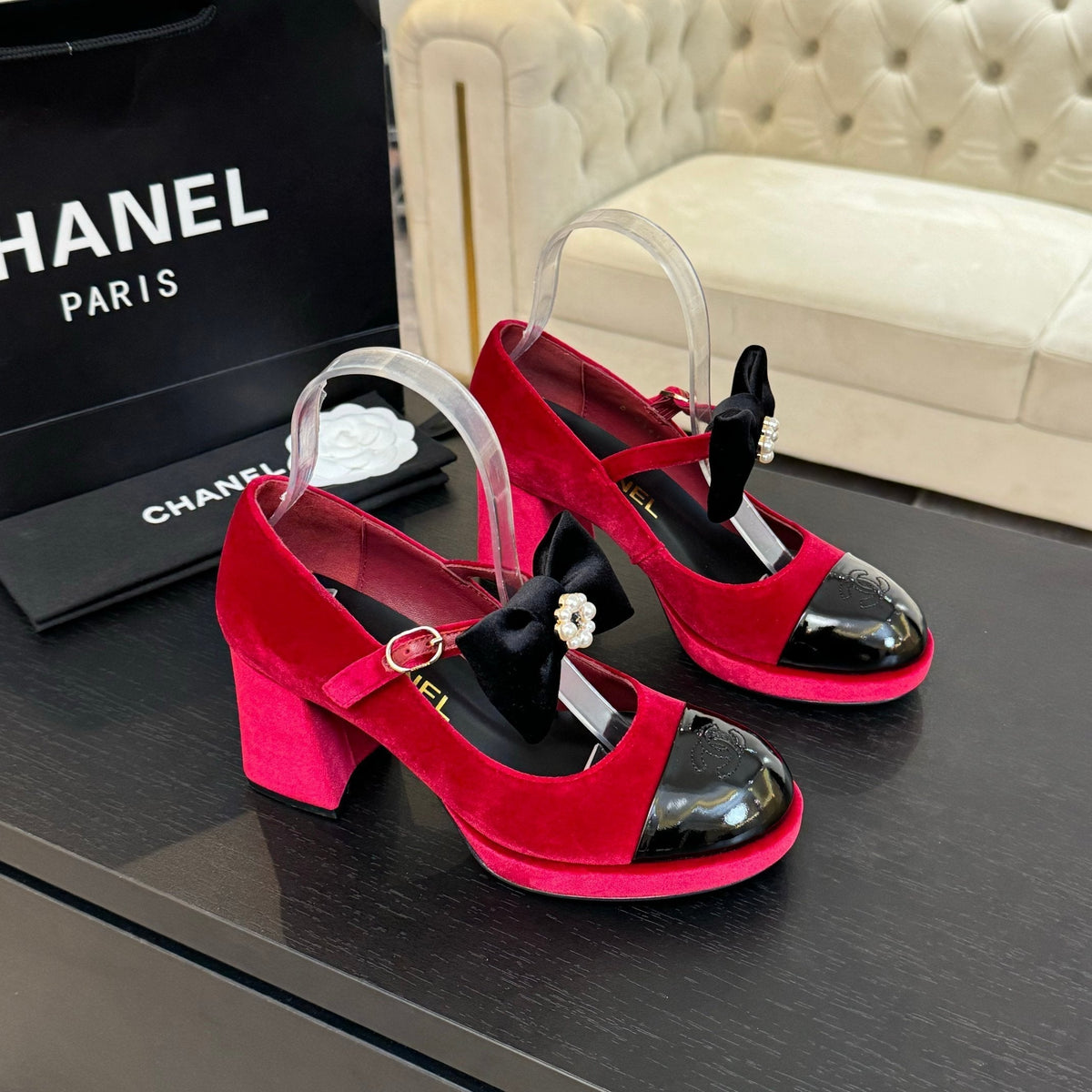 CC 25C Mary Jane Velvet rose Imported Cowhide 212947