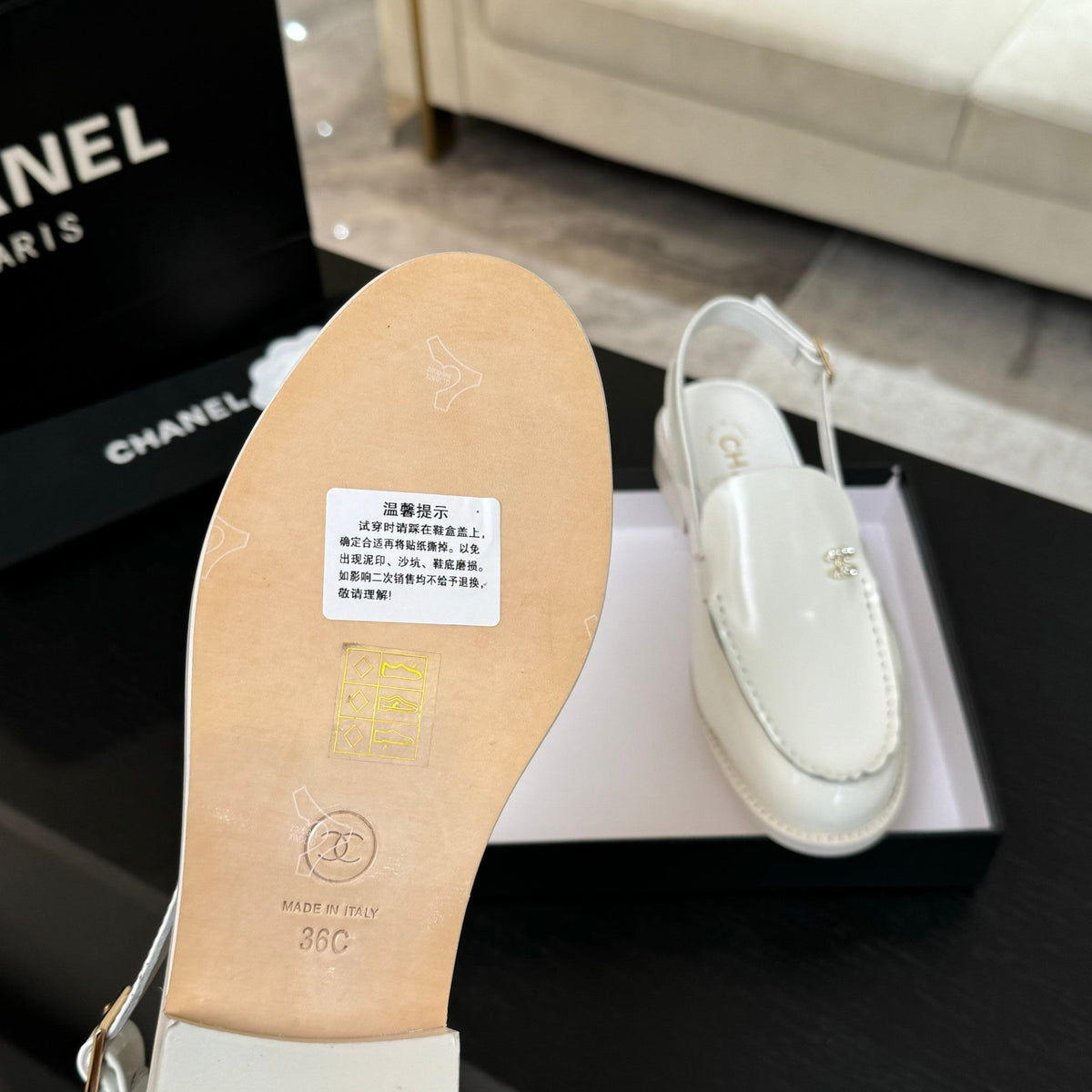 CC 25C Slingback Loafer White Patent Leather