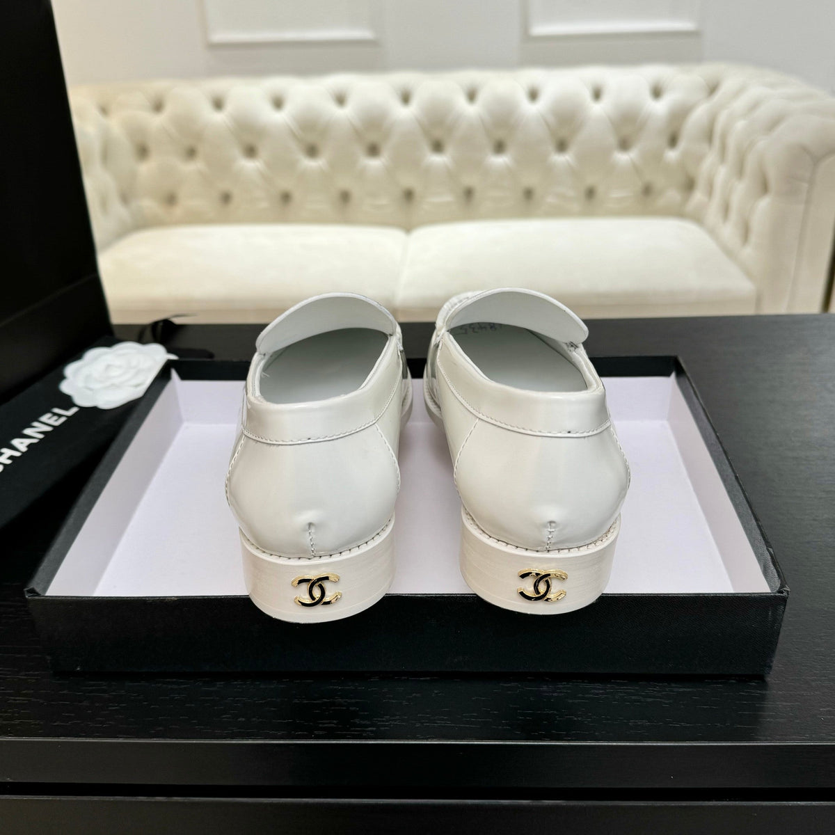 CC 25C Moccasins Black Patent Leather
