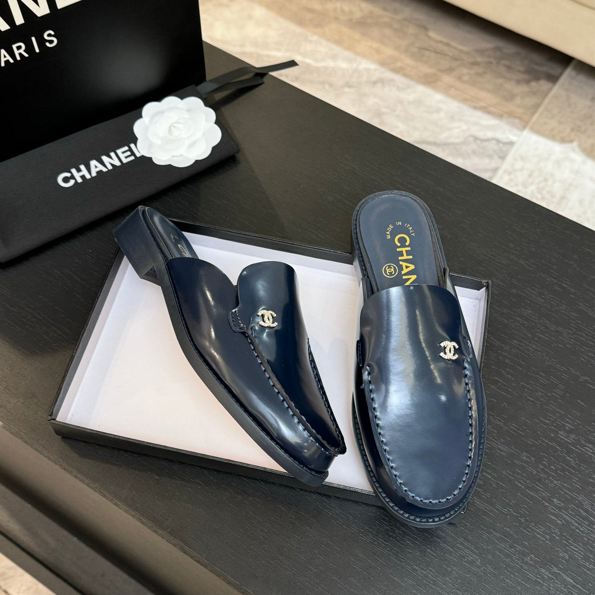 CC 25C Mule Dark Blue Calfskin